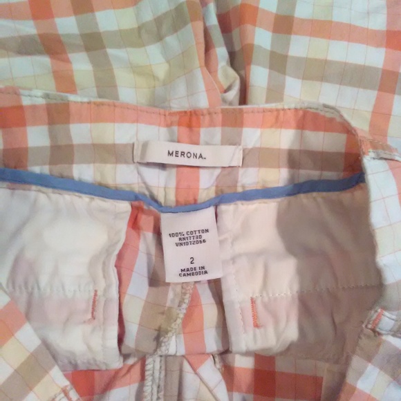merona women's size 2 plaid shorts - Picture 3 of 3
